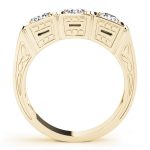 Three Stone Engagement Ring, Round Shape, in Yellow Gold - 82291