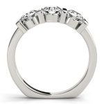 Three Stone Engagement Ring, Round Shape, in White Gold - 82337