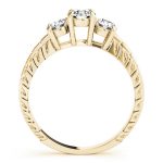 Three Stone Engagement Ring, Round Shape, in Yellow Gold - 82338