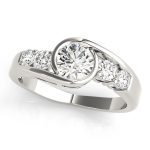 Tension Engagement Ring, Round Shape, in Platinum - 82408