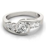 Tension Engagement Ring, Round Shape, in Platinum - 82408