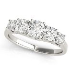 Prong Set Wedding Ring, Round Shape, in White Gold - 82441