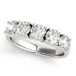 Prong Set Wedding Ring, in White Gold - 82442