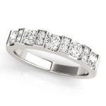 Bar Set Wedding Ring, in White Gold - 82443