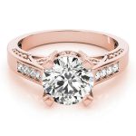 Antique Engagement Ring, Vintage Style, Round Shape, in Rose Gold - 82495