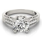 Antique Engagement Ring, Vintage Style, Round Shape, in Sterling Silver - 82495