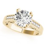 Antique Engagement Ring, Vintage Style, Round Shape, in Yellow Gold - 82495