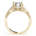 Antique Engagement Ring, Vintage Style, Round Shape, in Yellow Gold - 82495