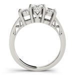 Three Stone Engagement Ring, Oval Shape, in White Gold - 82574