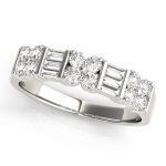 Fancy Shape Baguette Wedding Ring, in White Gold - 82576