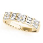 Fancy Shape Baguette Wedding Ring, in Yellow Gold - 82576