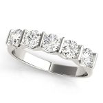 Bar Set Wedding Ring, in Sterling Silver - 82597