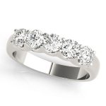 Prong Set Wedding Ring, in White Gold - 82598