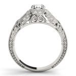 Antique Engagement Ring, Vintage Style, Round Shape, in Sterling Silver - 82615