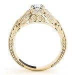 Antique Engagement Ring, Vintage Style, Round Shape, in Yellow Gold - 82615