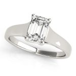 Trellis Engagement Ring, Solitaire Style, Emerald Shape, in Platinum - 82654