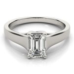 Trellis Engagement Ring, Solitaire Style, Emerald Shape, in Sterling Silver - 82654