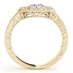 Antique Engagement Ring, Vintage Style, Round Shape, in Yellow Gold - 82664