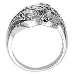 Right Hand Fashion Ring, Round Shape, in Platinum - 82714