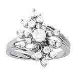 Right Hand Fashion Ring, Round Shape, in Platinum - 82718