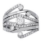 Right Hand Fashion Ring, Round Shape, in Platinum - 82724