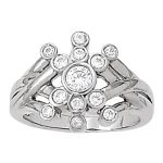 Right Hand Fashion Ring, Round Shape, in Platinum - 82726