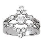 Right Hand Fashion Ring, Round Shape, in Platinum - 82731