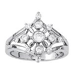 Right Hand Fashion Ring, Round Shape, in Platinum - 82733