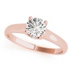 Solitaire Engagement Ring, Round Shape, in Rose Gold - 82736