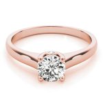 Solitaire Engagement Ring, Round Shape, in Rose Gold - 82736