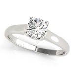 Solitaire Engagement Ring, Round Shape, in Sterling Silver - 82736