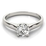 Solitaire Engagement Ring, Round Shape, in Sterling Silver - 82736