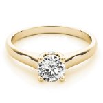 Solitaire Engagement Ring, Round Shape, in Yellow Gold - 82736