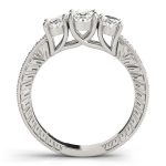 Three Stone Engagement Ring, Oval Shape, in Platinum - 82737