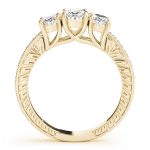 Three Stone Engagement Ring, Oval Shape, in Yellow Gold - 82737