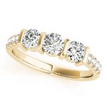 Three Stone Engagement Ring, Round Shape, in Yellow Gold - 82738