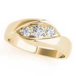 Three Stone Engagement Ring, Round Shape, in Yellow Gold - 82741