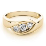 Three Stone Engagement Ring, Round Shape, in Yellow Gold - 82741