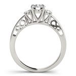 Three Stone Engagement Ring, Round Shape, in White Gold - 82743