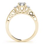 Three Stone Engagement Ring, Round Shape, in Yellow Gold - 82743