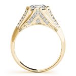 Multirow Engagement Ring, Side Stone Style, Round Shape, in Yellow Gold - 82780