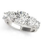 Prong Set Wedding Ring, Round Shape, in White Gold - 82801