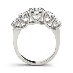 Prong Set Wedding Ring, Round Shape, in White Gold - 82801