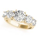 Prong Set Wedding Ring, Round Shape, in Yellow Gold - 82801