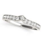 Curverd Wedding Ring, in White Gold - 82825