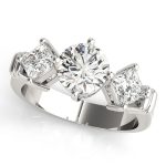 Three Stone Engagement Ring, Round Shape, in Platinum - 82939