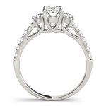 Three Stone Engagement Ring, Oval Shape, in Platinum - 82941