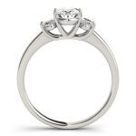 Three Stone Engagement Ring, Oval Shape, in White Gold - 82943