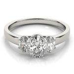 Three Stone Engagement Ring, Oval Shape, in Platinum - 82943