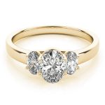 Three Stone Engagement Ring, Oval Shape, in Yellow Gold - 82943